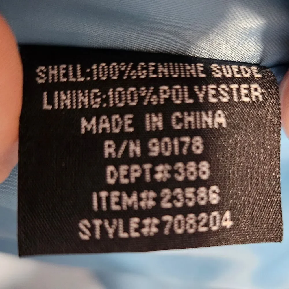 Y2k Women's Sky Blue Button Down 100% Suede Leather Shirt. Preowned Obviosly . - Picture 3 of 15